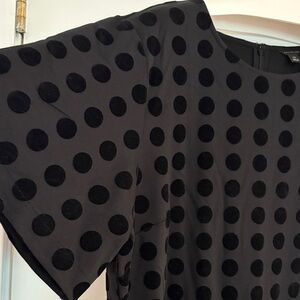 Black Velvet Polka Dot Dress